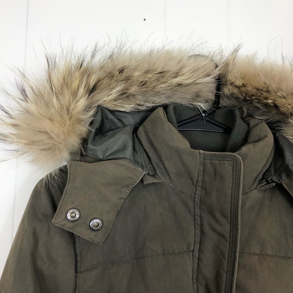 Sud Express Down Bomber Jacket Fur Hood Sz S - Picture 5 of 16